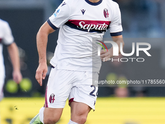 Thijs Dallinga of Bologna FC during the Serie A Enilive match between AS Roma and Bologna FC at Stadio Olimpico on November 10, 2024 in Rome...