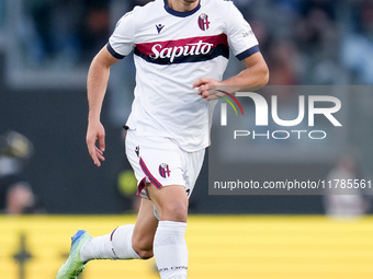 Thijs Dallinga of Bologna FC during the Serie A Enilive match between AS Roma and Bologna FC at Stadio Olimpico on November 10, 2024 in Rome...