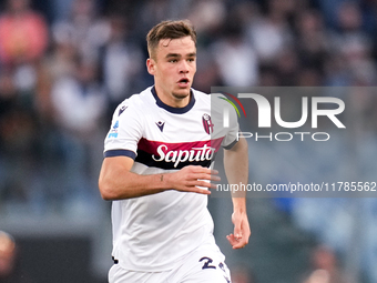 Thijs Dallinga of Bologna FC during the Serie A Enilive match between AS Roma and Bologna FC at Stadio Olimpico on November 10, 2024 in Rome...