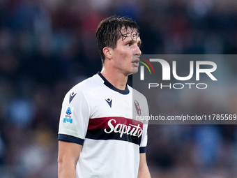 Giovanni Fabbian of Bologna FC looks on during the Serie A Enilive match between AS Roma and Bologna FC at Stadio Olimpico on November 10, 2...