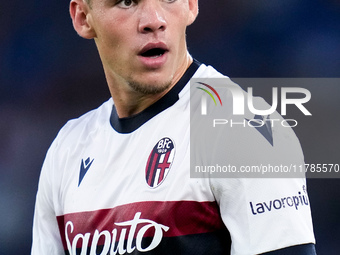 Thijs Dallinga of Bologna FC looks on during the Serie A Enilive match between AS Roma and Bologna FC at Stadio Olimpico on November 10, 202...