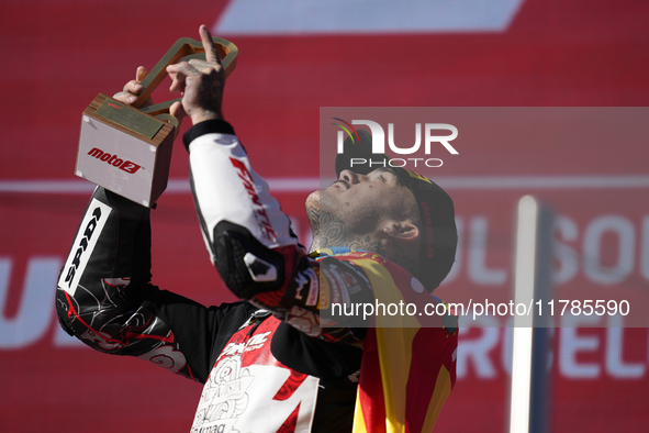 Aron Canet (44) Spain and Fantic Racing Kalex during the race of the Motul Solidarity Grand Prix of Barcelona at Circuit de Barcelona-Catalu...