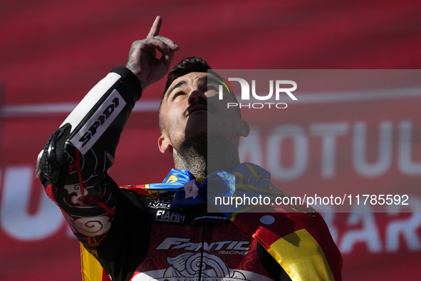 Aron Canet (44) Spain and Fantic Racing Kalex during the race of the Motul Solidarity Grand Prix of Barcelona at Circuit de Barcelona-Catalu...