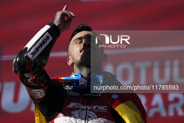 Aron Canet (44) Spain and Fantic Racing Kalex during the race of the Motul Solidarity Grand Prix of Barcelona at Circuit de Barcelona-Catalu...