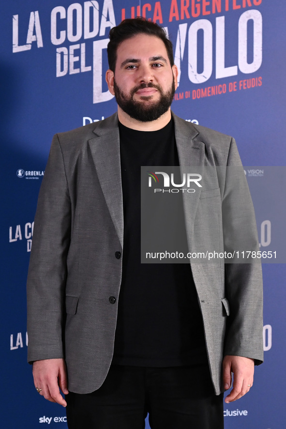 Domenico De Feudis attends the photocall for ''La Coda del Diavolo'' at Cinema Barberini in Rome, Italy, on November 11, 2024 