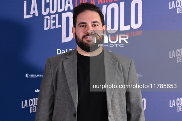 Domenico De Feudis attends the photocall for ''La Coda del Diavolo'' at Cinema Barberini in Rome, Italy, on November 11, 2024 