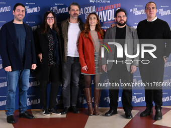 Luca Argentero, Cristiana dell'Anna, Domenico De Feudis, and the cast attend the photocall for ''La Coda del Diavolo'' at Cinema Barberini i...