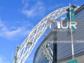 A general outside view of the Wembley arch is seen prior to the UEFA Nations League 2024/5, League B, Group B2 match between England and the...