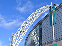 A general outside view of the Wembley arch is seen prior to the UEFA Nations League 2024/5, League B, Group B2 match between England and the...