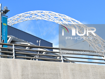 A partial view of the Wembley arch appears before the UEFA Nations League 2024/5, League B, Group B2 match between England and the Republic...