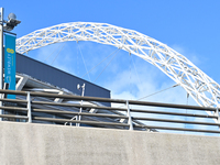 A partial view of the Wembley arch appears before the UEFA Nations League 2024/5, League B, Group B2 match between England and the Republic...