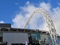 A partial view of the Wembley arch appears before the UEFA Nations League 2024/5, League B, Group B2 match between England and the Republic...