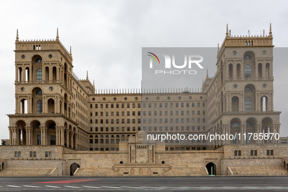 Azerbaijan Government House of Baku landmark building is seen in the centre of Baku, as  Azerbaijan built large parts of its capital in 21 c...