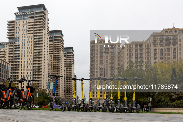 Modern residential buildings are seen in the centre of Baku, as  Azerbaijan built large parts of its capital in 21 century - November 17, 20...