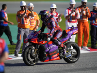 Jorge Martin (89) of Spain and Prima Pramac Racing Ducati celebrates the victory as World Champions of MotoGP after the race of the Motul So...