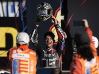 Jorge Martin (89) of Spain and Prima Pramac Racing Ducati celebrates the victory as World Champions of MotoGP after the race of the Motul So...