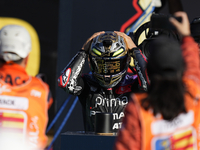 Jorge Martin (89) of Spain and Prima Pramac Racing Ducati celebrates the victory as World Champions of MotoGP after the race of the Motul So...