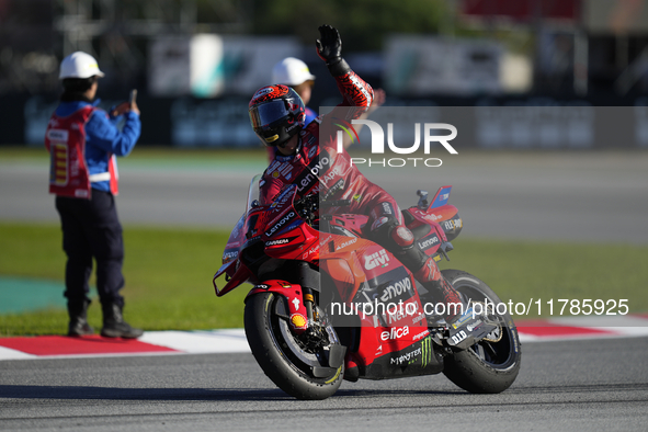 Francesco Pecco Bagnaia (1) of Italy and Ducati Lenovo Team during the race of the Motul Solidarity Grand Prix of Barcelona at Circuit de Ba...