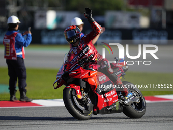 Francesco Pecco Bagnaia (1) of Italy and Ducati Lenovo Team during the race of the Motul Solidarity Grand Prix of Barcelona at Circuit de Ba...