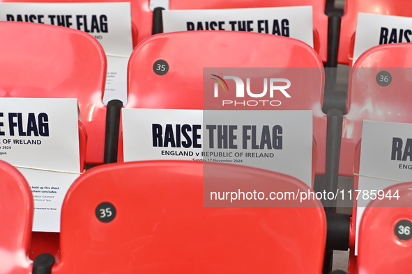 A general view inside the stadium during the UEFA Nations League 2024/5, League B, Group B2 match between England and the Republic of Irelan...