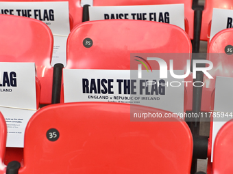 A general view inside the stadium during the UEFA Nations League 2024/5, League B, Group B2 match between England and the Republic of Irelan...