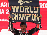 Jorge Martin (89) of Spain and Prima Pramac Racing Ducati celebrates the victory as World Champions of MotoGP after the race of the Motul So...