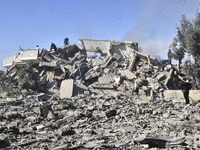 A view of damaged buildings in the Al Hadath neighborhood after an Israeli airstrike in the Dahieh region of Beirut, Lebanon, on November 17...