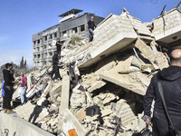 A view of damaged buildings in the Al Hadath neighborhood after an Israeli airstrike in the Dahieh region of Beirut, Lebanon, on November 17...