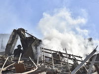 A view of damaged buildings in the Al Hadath neighborhood after an Israeli airstrike in the Dahieh region of Beirut, Lebanon, on November 17...