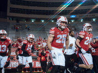 The Wisconsin Badgers play against the Oregon Ducks at Camp Randall Stadium in Madison, Wisconsin, on November 16, 2024. (