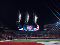 The Wisconsin Badgers play against the Oregon Ducks at Camp Randall Stadium in Madison, Wisconsin, on November 16, 2024. (