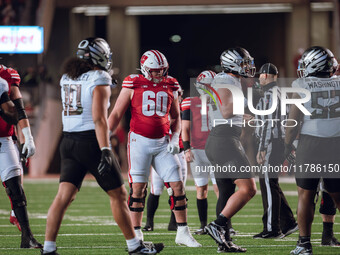 The Wisconsin Badgers play against the Oregon Ducks at Camp Randall Stadium in Madison, Wisconsin, on November 16, 2024. (