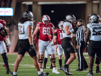 The Wisconsin Badgers play against the Oregon Ducks at Camp Randall Stadium in Madison, Wisconsin, on November 16, 2024. (