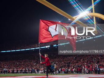 The Wisconsin Badgers play against the Oregon Ducks at Camp Randall Stadium in Madison, Wisconsin, on November 16, 2024. (