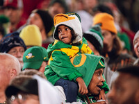 The Wisconsin Badgers play against the Oregon Ducks at Camp Randall Stadium in Madison, Wisconsin, on November 16, 2024. (