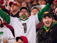 The Wisconsin Badgers play against the Oregon Ducks at Camp Randall Stadium in Madison, Wisconsin, on November 16, 2024. (