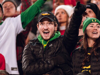 The Wisconsin Badgers play against the Oregon Ducks at Camp Randall Stadium in Madison, Wisconsin, on November 16, 2024. (