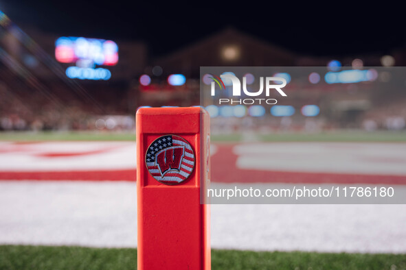 The Wisconsin Badgers play against the Oregon Ducks at Camp Randall Stadium in Madison, Wisconsin, on November 16, 2024. 