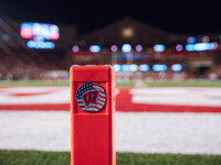 The Wisconsin Badgers play against the Oregon Ducks at Camp Randall Stadium in Madison, Wisconsin, on November 16, 2024. (