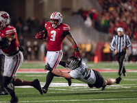 Wisconsin Badgers running back Tawee Walker #3 finds the hole against the Oregon Ducks defense at Camp Randall Stadium in Madison, Wisconsin...