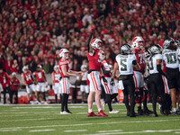 The Wisconsin Badgers play against the Oregon Ducks at Camp Randall Stadium in Madison, Wisconsin, on November 16, 2024. (