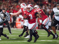 Wisconsin Badgers running back Tawee Walker #3 takes the ball upfield against the Oregon Ducks at Camp Randall Stadium in Madison, Wisconsin...