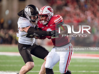 Wisconsin Badgers running back Tawee Walker #3 takes the ball upfield against the Oregon Ducks at Camp Randall Stadium in Madison, Wisconsin...