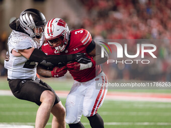 Wisconsin Badgers running back Tawee Walker #3 takes the ball upfield against the Oregon Ducks at Camp Randall Stadium in Madison, Wisconsin...