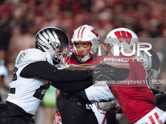 The Wisconsin Badgers play against the Oregon Ducks at Camp Randall Stadium in Madison, Wisconsin, on November 16, 2024. (