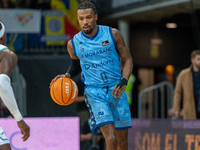 Shannon Evans of Morabanc Andorra is in action during the Liga Endesa 2024-2025 match between Morabanc Andorra and Unicaja Malaga at Poliesp...