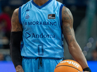 Shannon Evans of Morabanc Andorra is in action during the Liga Endesa 2024-2025 match between Morabanc Andorra and Unicaja Malaga at Poliesp...