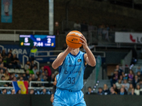 Nikos Chougkaz of Morabanc Andorra plays during the Liga Endesa 2024-2025 match between Morabanc Andorra and Unicaja Malaga at Poliesportiu...