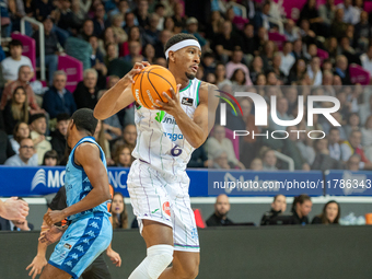 Dani Garcia of Unicaja Malaga is in action during the Liga Endesa 2024-2025 match between Morabanc Andorra and Unicaja Malaga at Poliesporti...