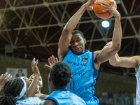 Stan Okoye of Morabanc Andorra plays during the Liga Endesa 2024-2025 match between Morabanc Andorra and Unicaja Malaga at Poliesportiu d'An...